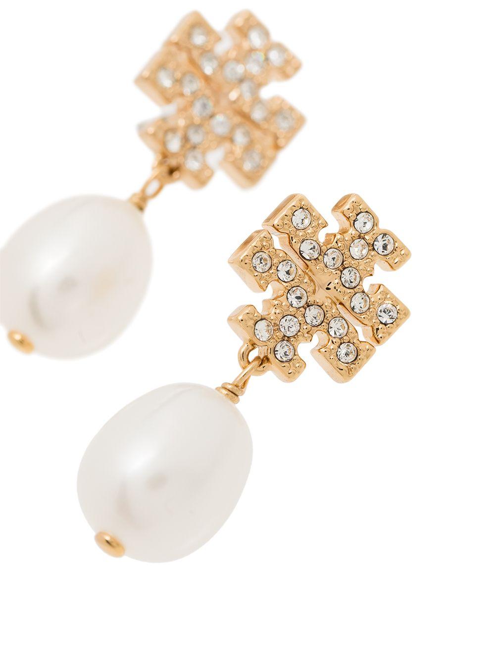 Kira pavé pearl drop earrings Product Image