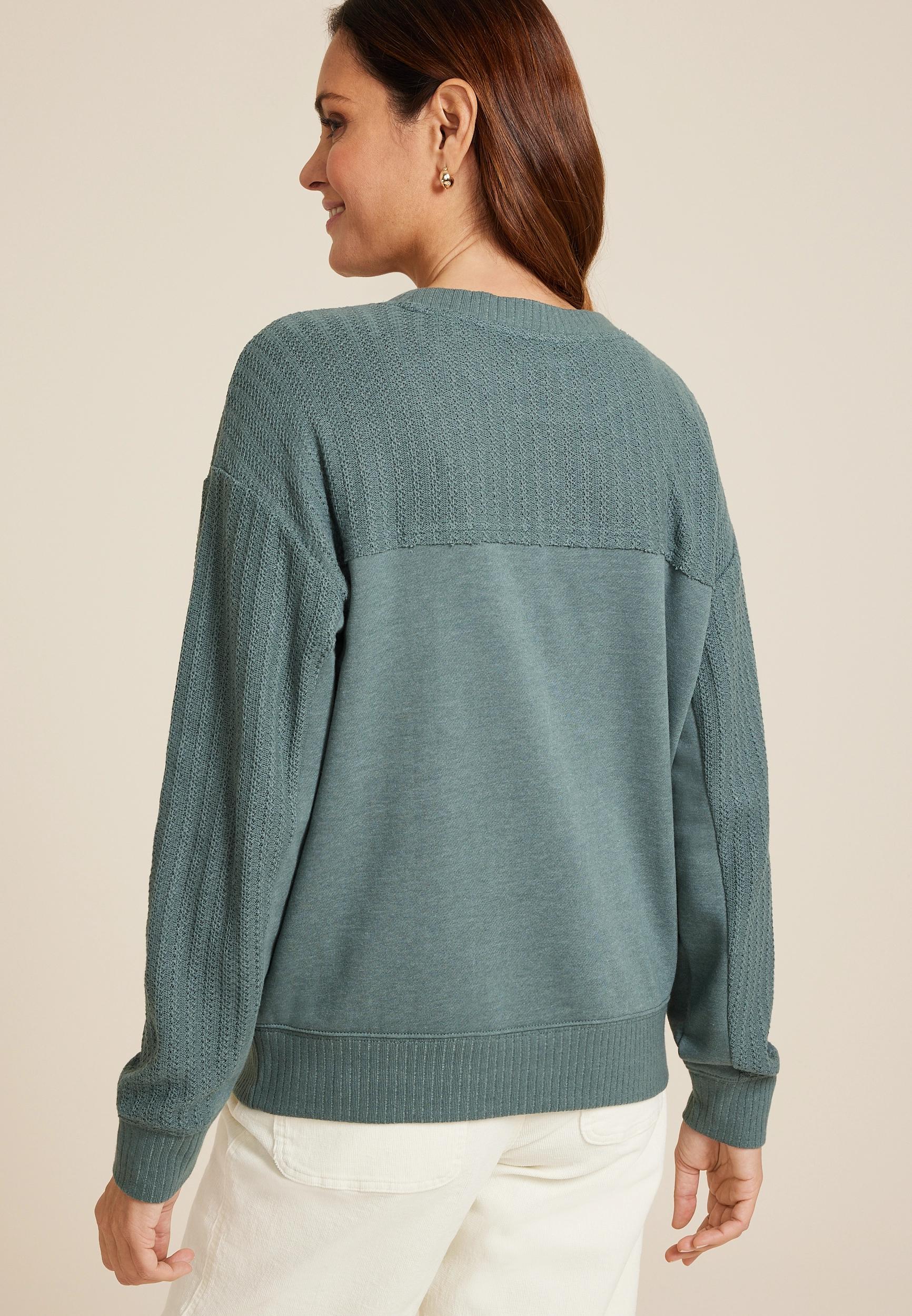 Knit Mixer Crew Neck Sweatshirt Product Image