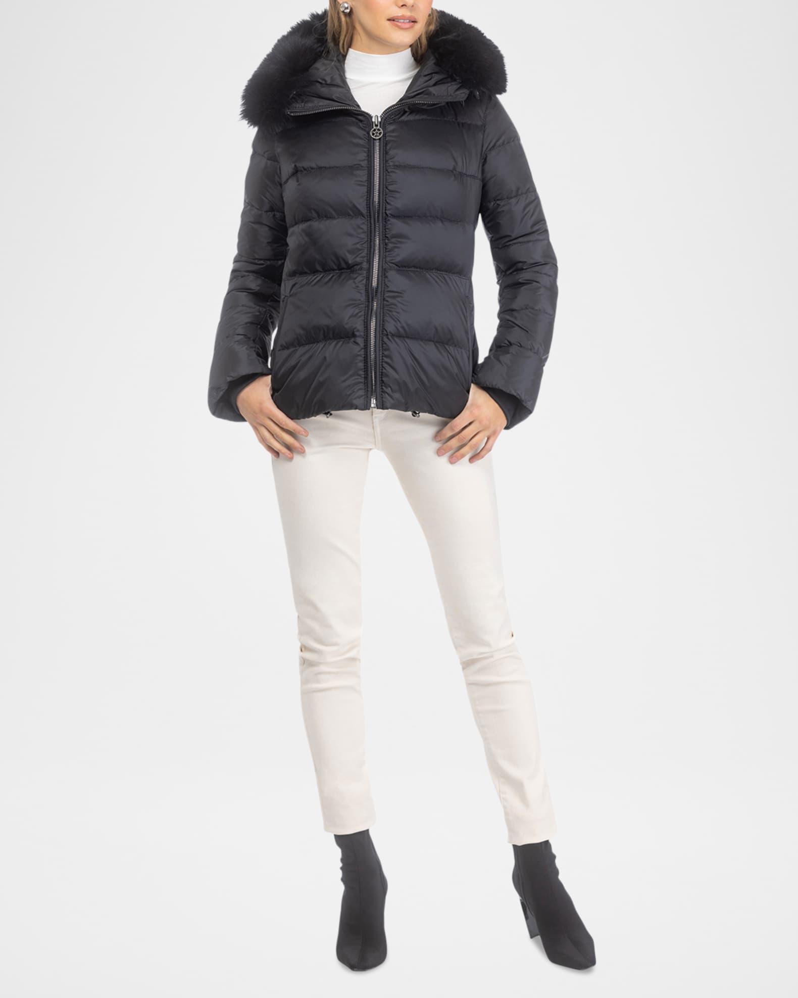 Short Down Apres-Ski Jacket with Detachable Toscana Lamb Hood Trim Product Image