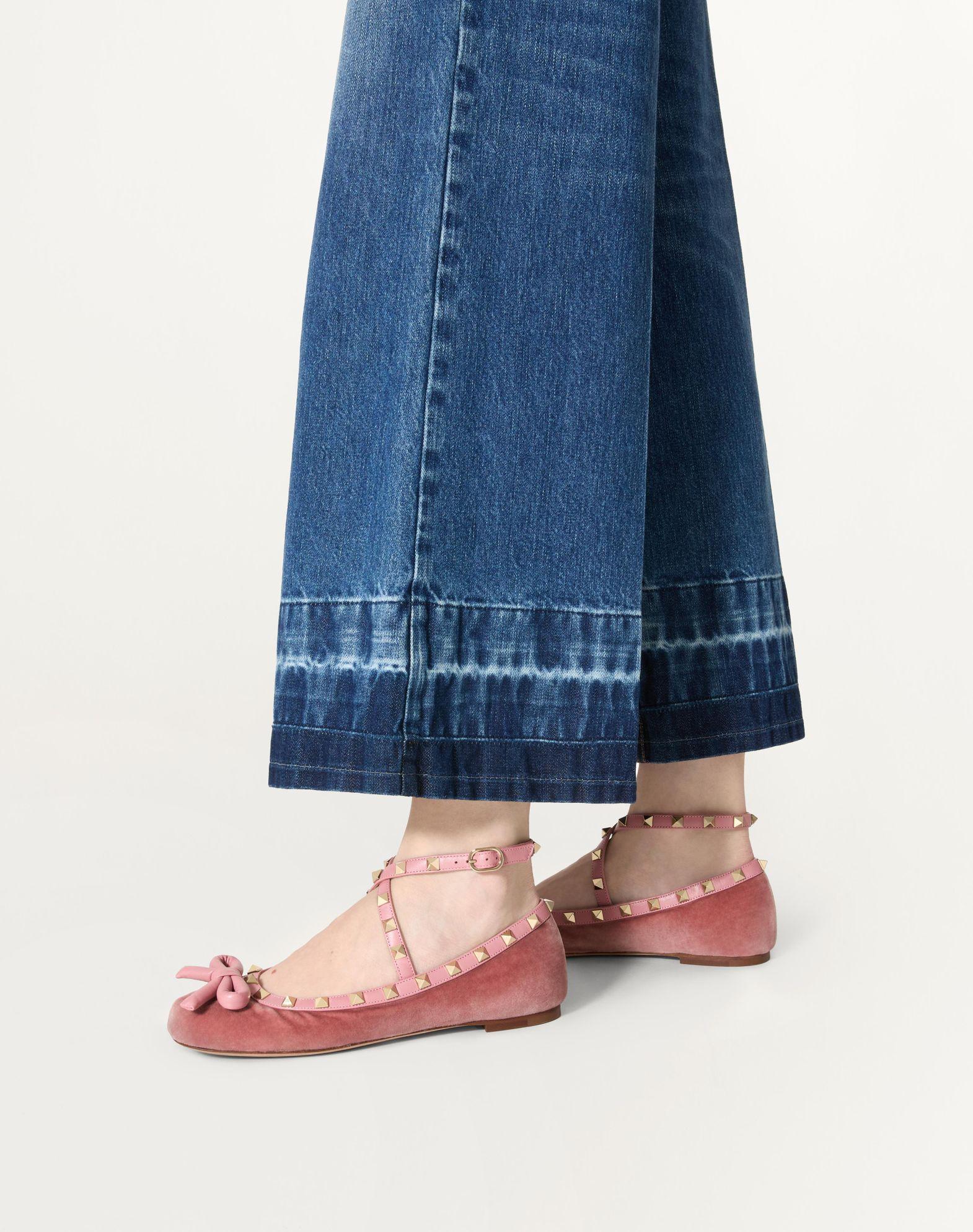 Rockstud Velvet Ballerina Product Image