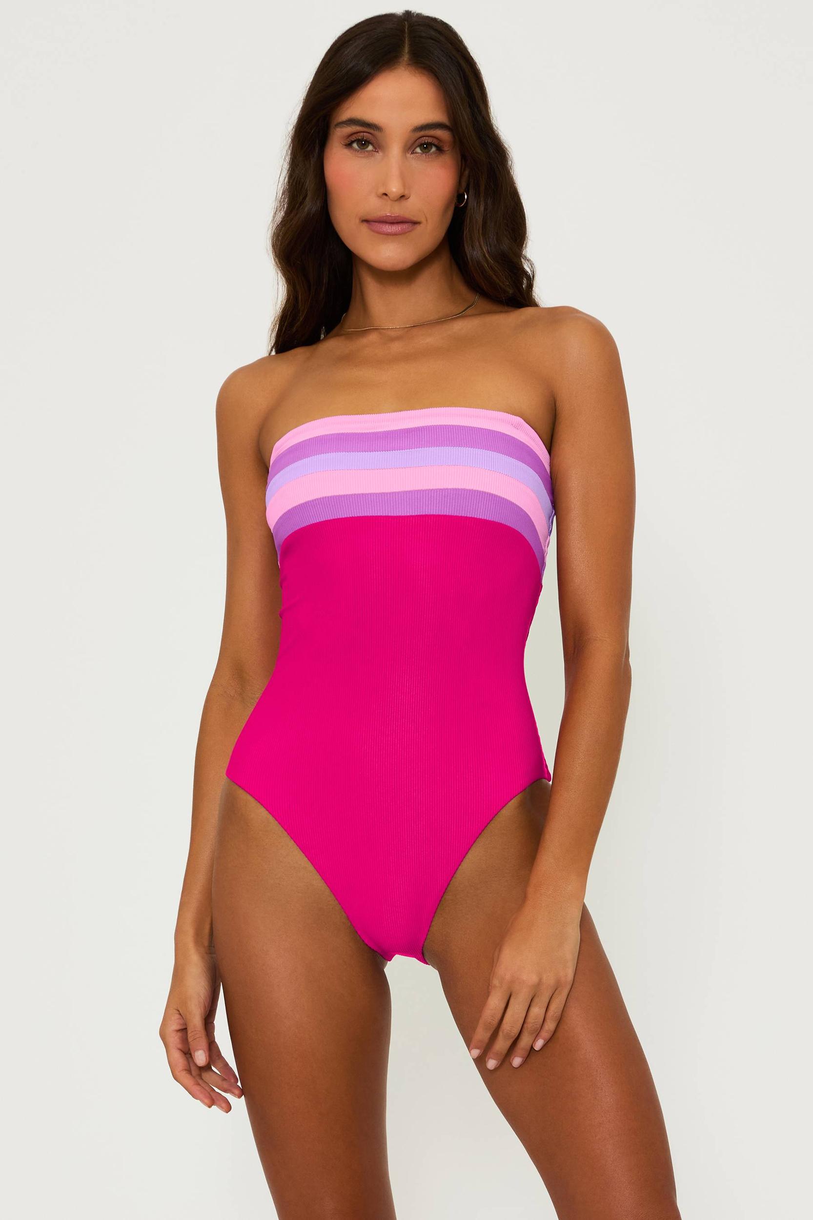 Jessa One Piece Raspberry Colorblock Product Image