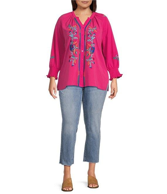 NYDJ Plus Size Sheri Lift Tuck® Frayed Hem Ankle Jeans Product Image