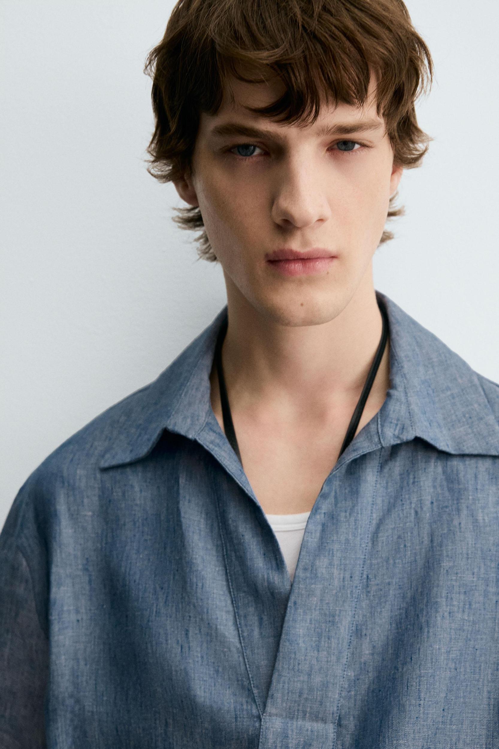 100% LINEN POLO SHIRT Product Image