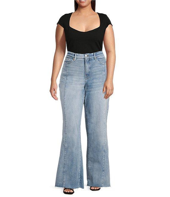 Good American Plus Size Good Waist High Rise Palazzo Jeans Product Image