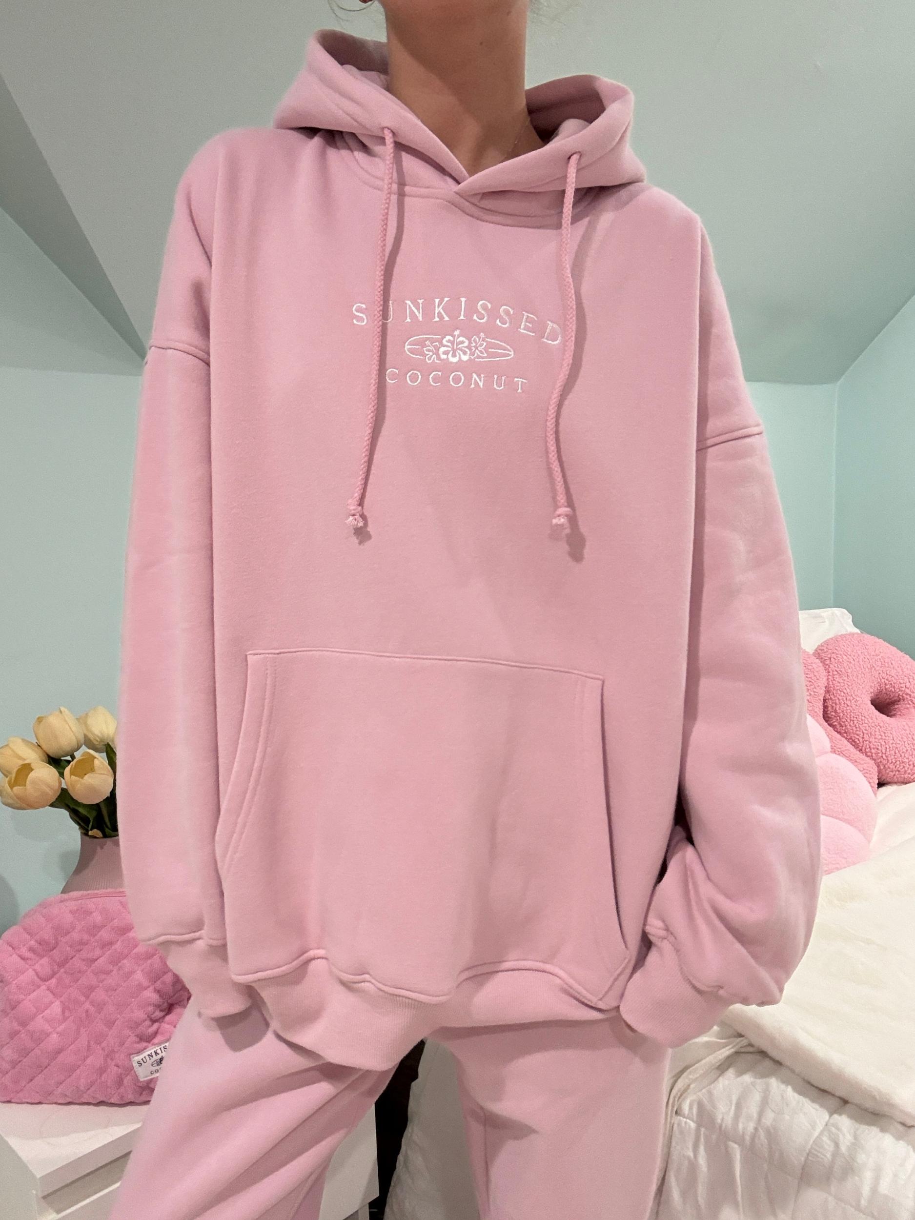 Mauve Mist Sunkissedcoconut Embroider Hoodie Product Image