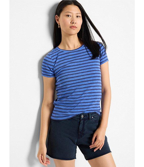 NIC + ZOE Stripe Knit Scoop Neck Short Sleeve Tee Product Image