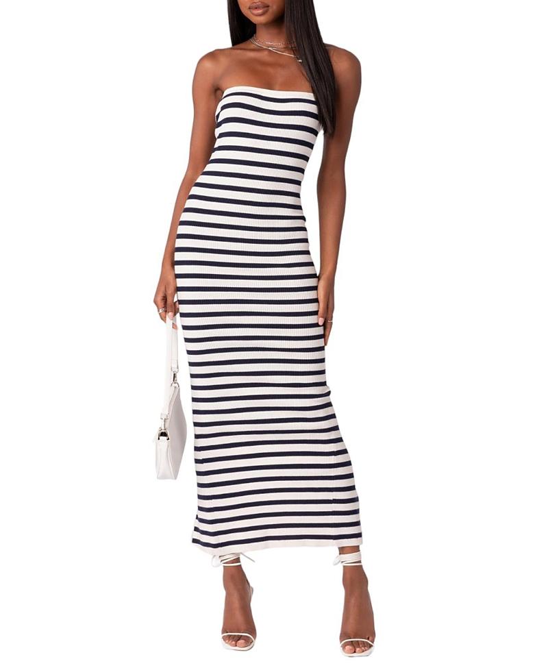 Edikted Knit Striped Maxi Dress Womens at Urban Outfitters Product Image