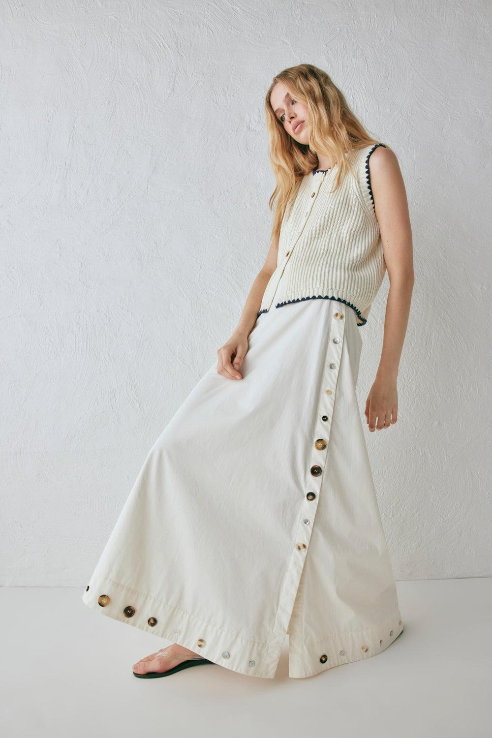 Alek Midi Skirt Cream Product Image
