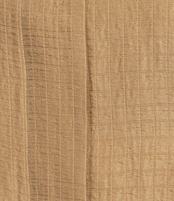 Eileen Fisher Plus Silk Linen Stand Collar Long Sleeve Box Jacket Product Image