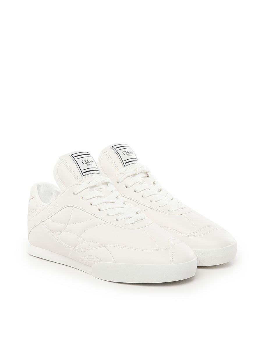 CHLOÉ Womens Chloe Kick Brand-patch Leather Low-top Trainers In White Product Image