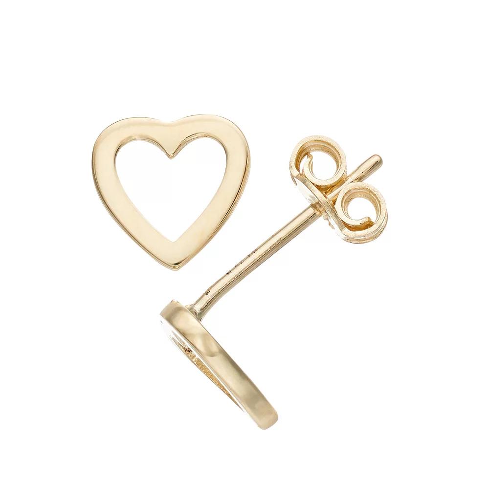 Au Naturale 14k Gold Heart Stud Earrings, Women's Product Image