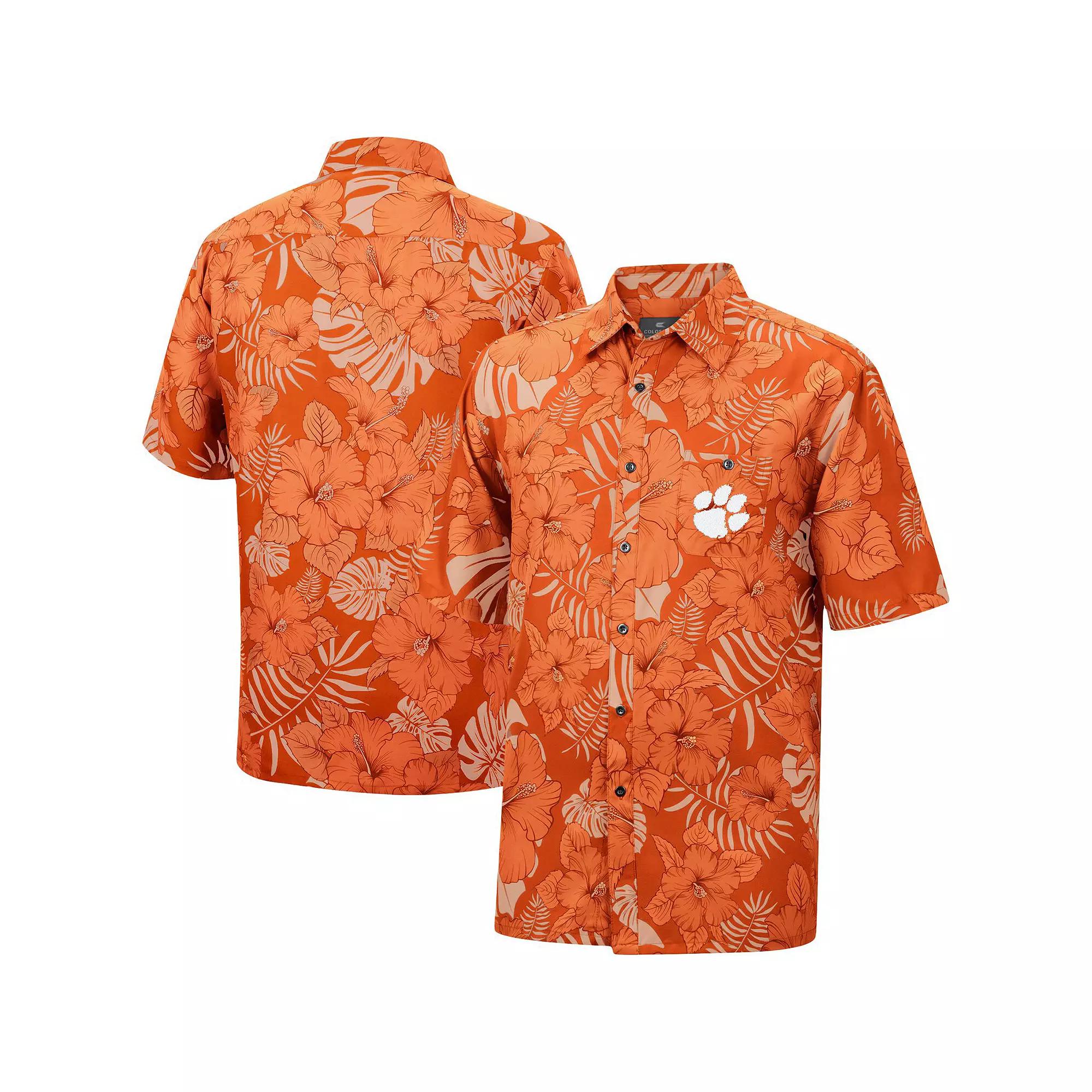 Men's Colosseum Orange Clemson Tigers The Dude Camp Button-Up Shirt, Size: XL Product Image