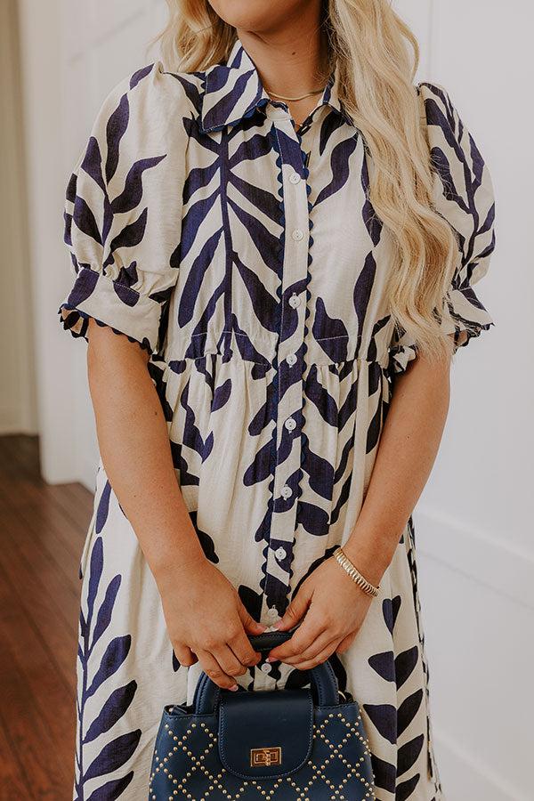 Tropical Getaway Button Down Midi Dress Product Image
