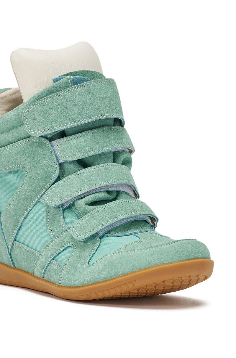 AZALEA WANG BRYANT TEAL WEDGE SNEAKER Product Image