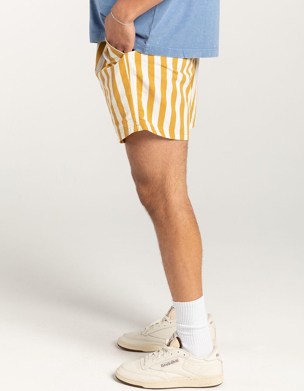 RSQ Mens 6" Nylon Shorts - WHITE/GOLD Product Image