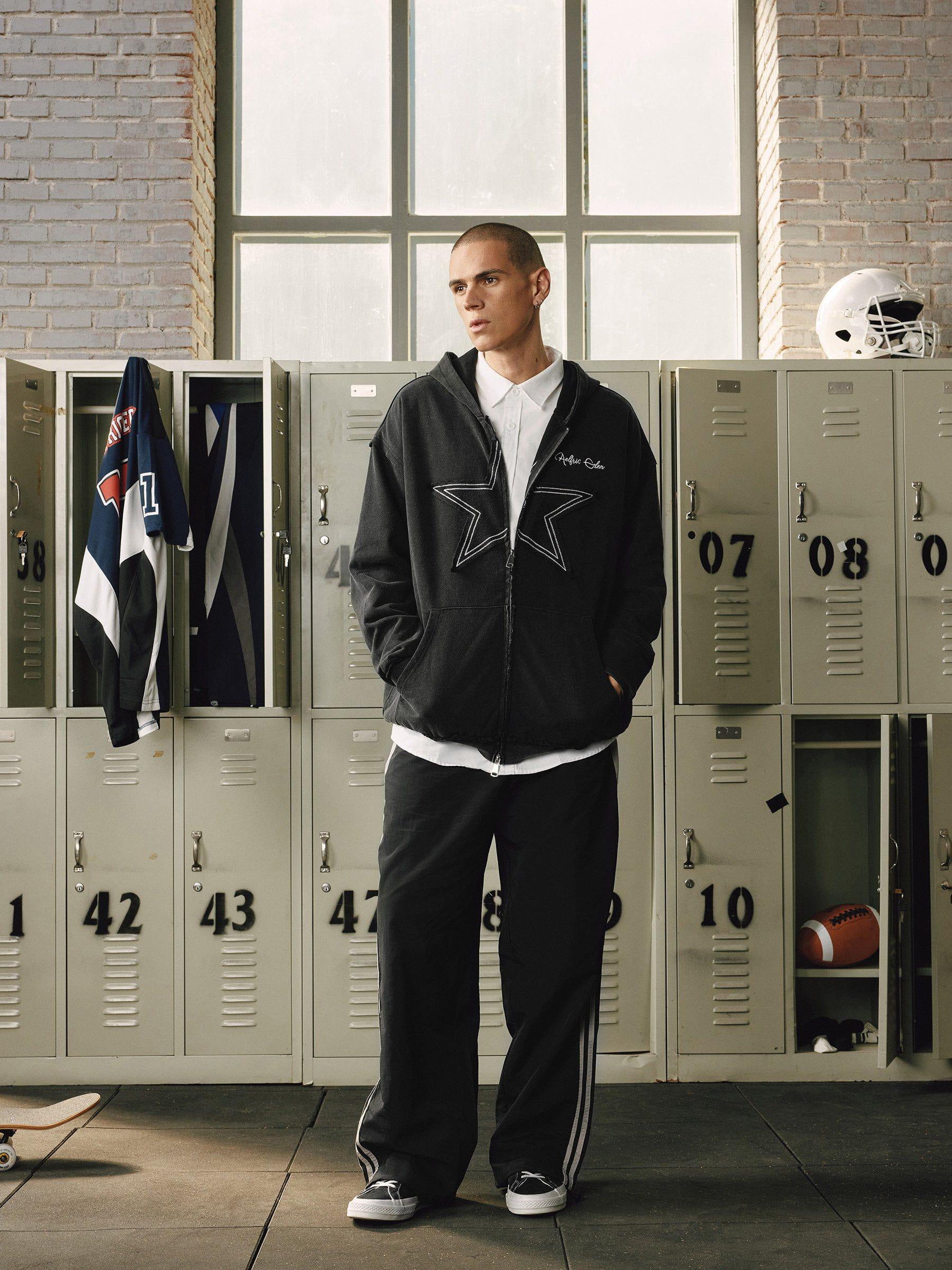 Aelfric Eden Oversized Star Zip Up Hoodie Product Image