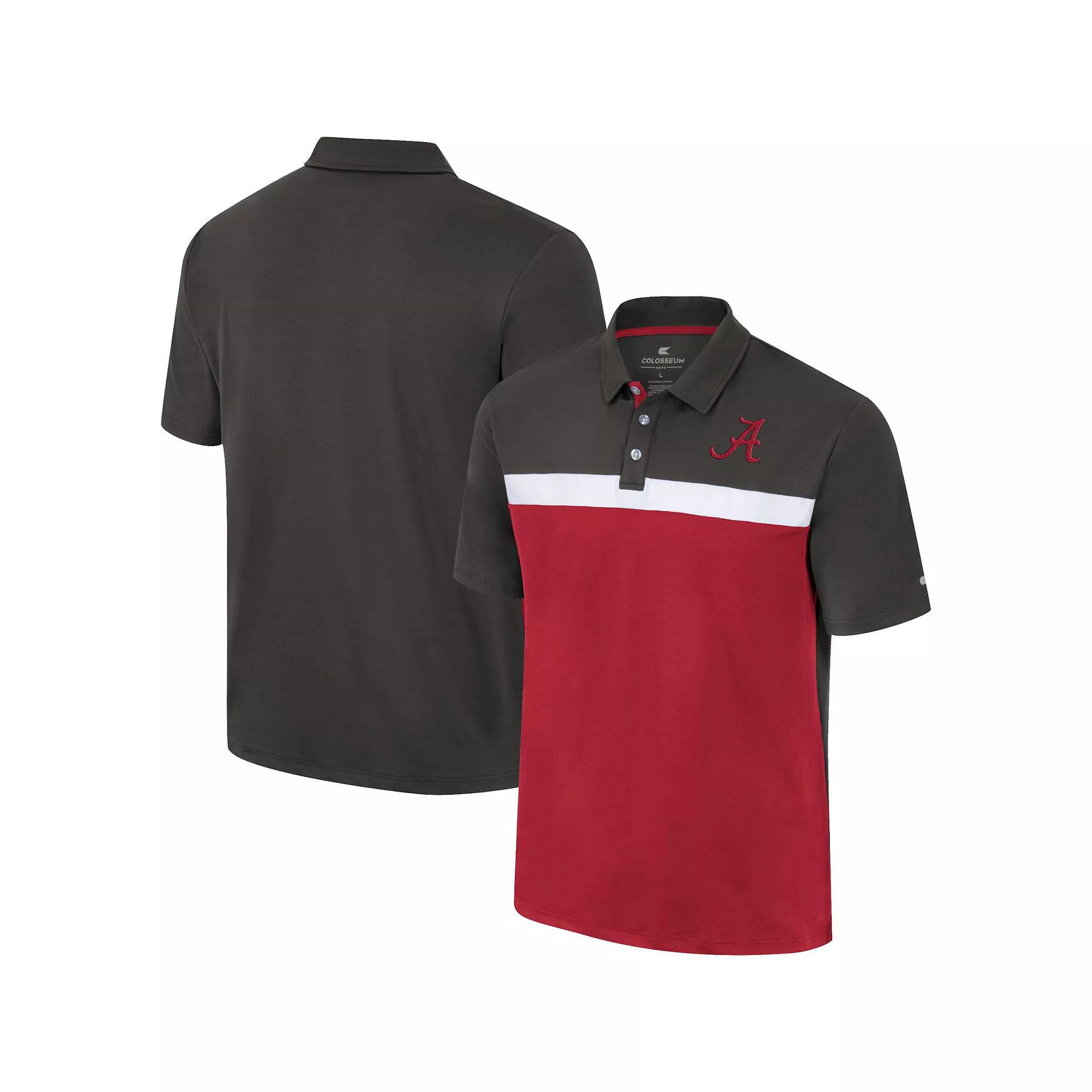 Men's Colosseum Charcoal Alabama Crimson Tide Two Yutes Polo, Size: Large Product Image