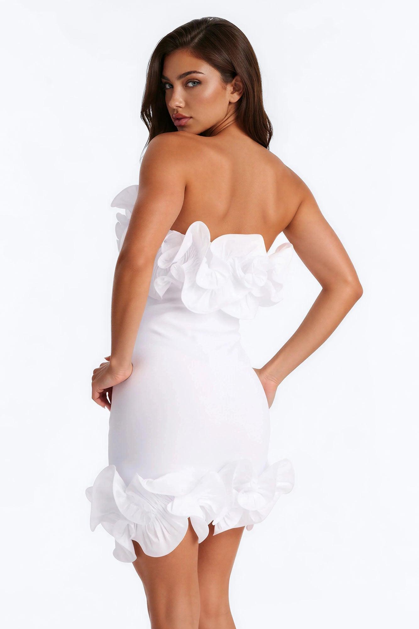 Myla Strapless Bandage Mini Dress - White Female Product Image