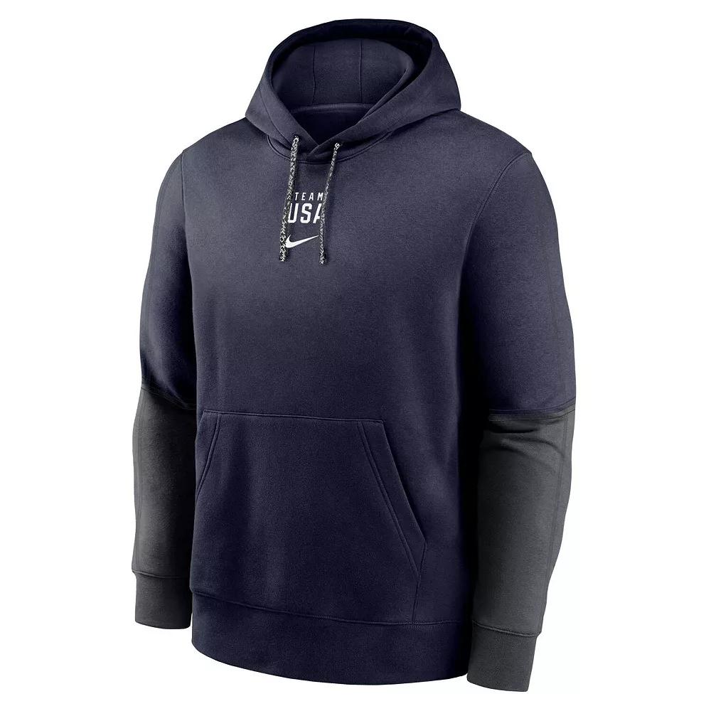 Youth Nike Navy Team USA Color-Block Pullover Hoodie, Boy's, Size: YTH Large, Usa Blue Product Image