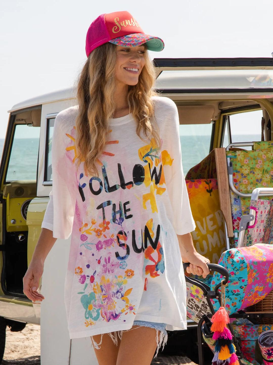 One Size Cotton Easy Tee - Twilight Folk Garden Product Image