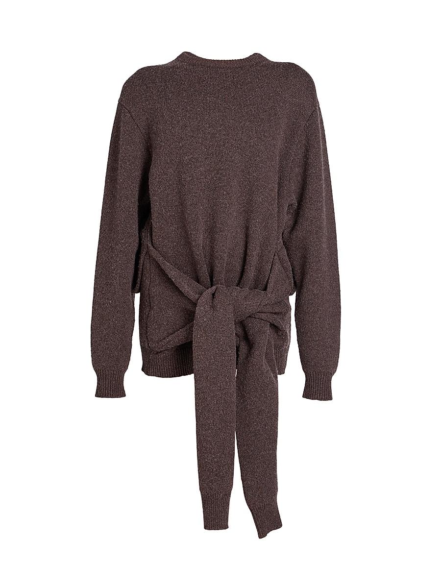 Womens Draped Tie-Front Sweater Product Image