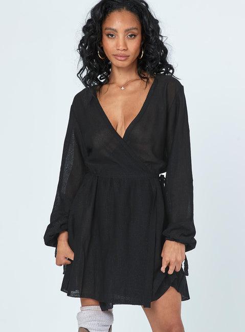 Chiara Long Sleeve Mini Dress Black Product Image