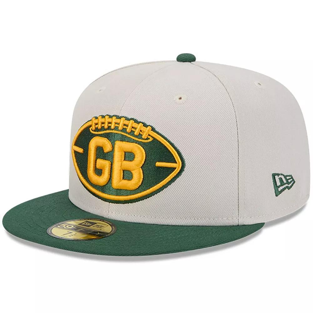 Men's New Era Stone/Green Green Bay Packers 2024 Sideline Historic 59FIFTY Fitted Hat, Size: 7, Team Product Image