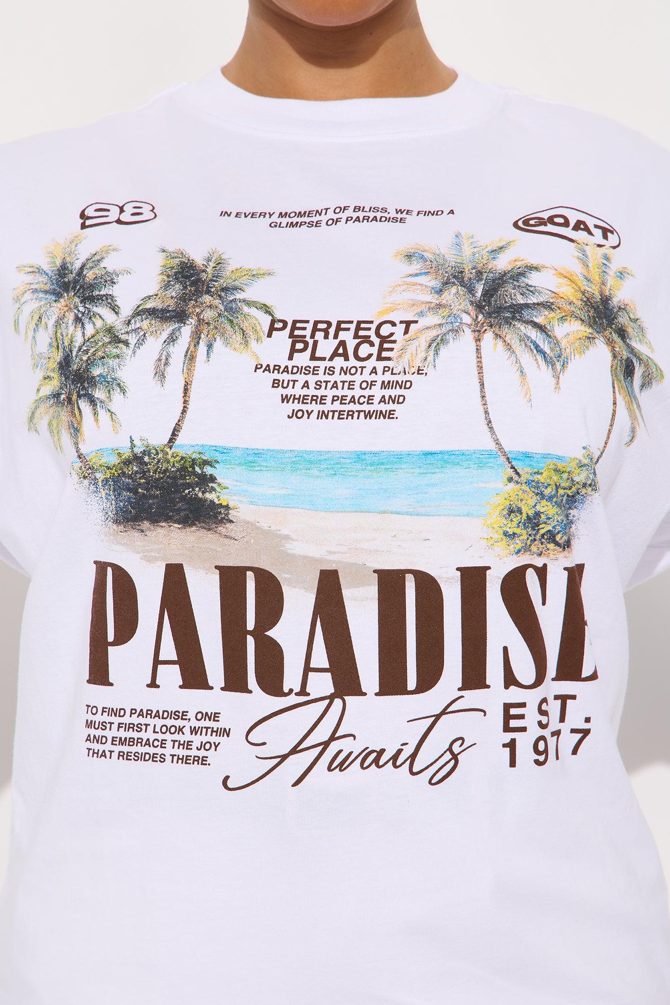 Paradise Awaits Washed Tee - White Female Product Image