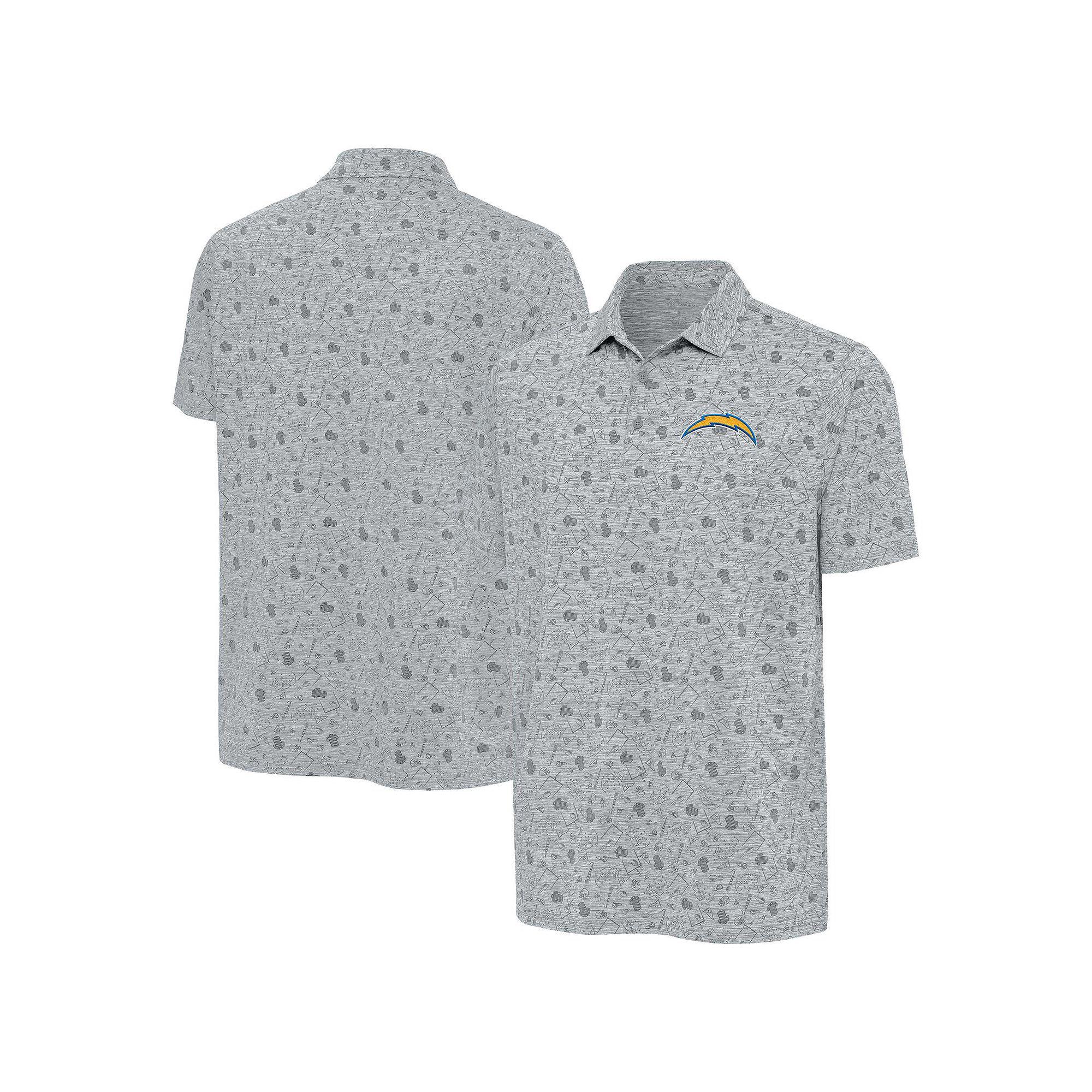 Men's Antigua Heather Gray Miami Dolphins Relentless Polo,  Product Image