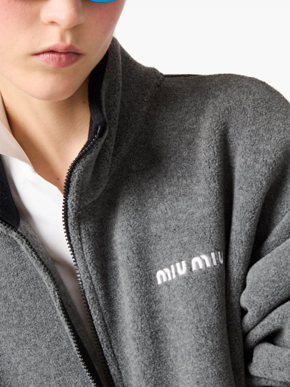 logo-embroidered fleece sweatshirt Product Image