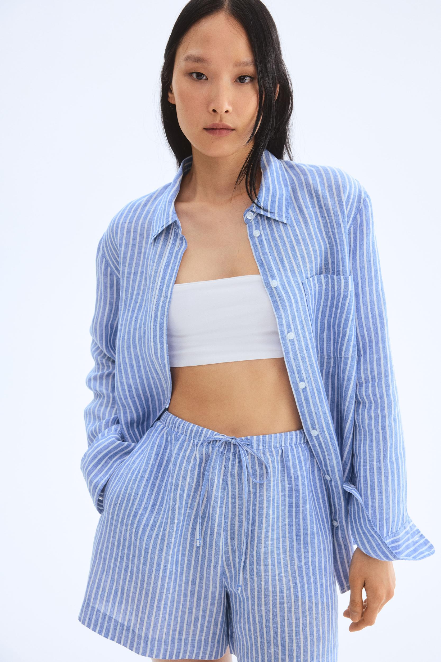 Linen Drawstring Shorts Product Image