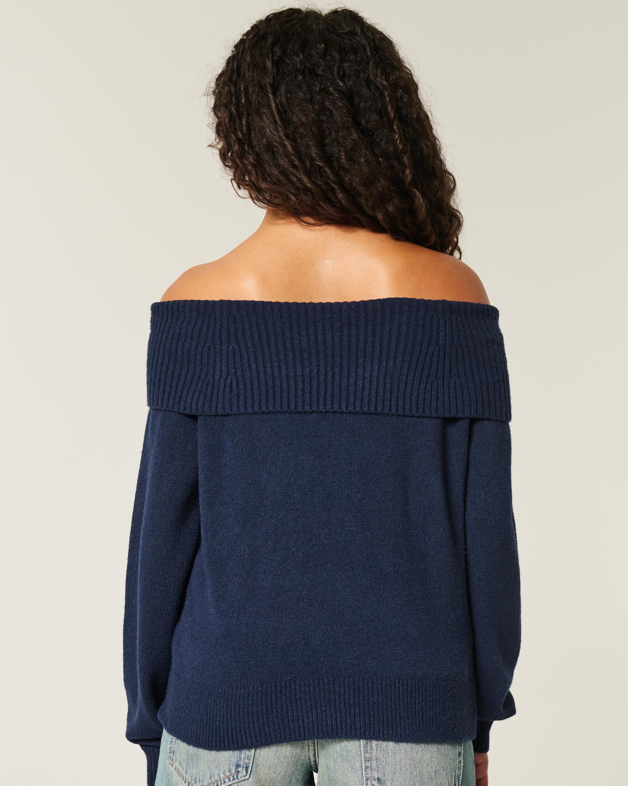 Hollister Comfy Cloud Off-the-Shoulder Twist Sweater Product Image