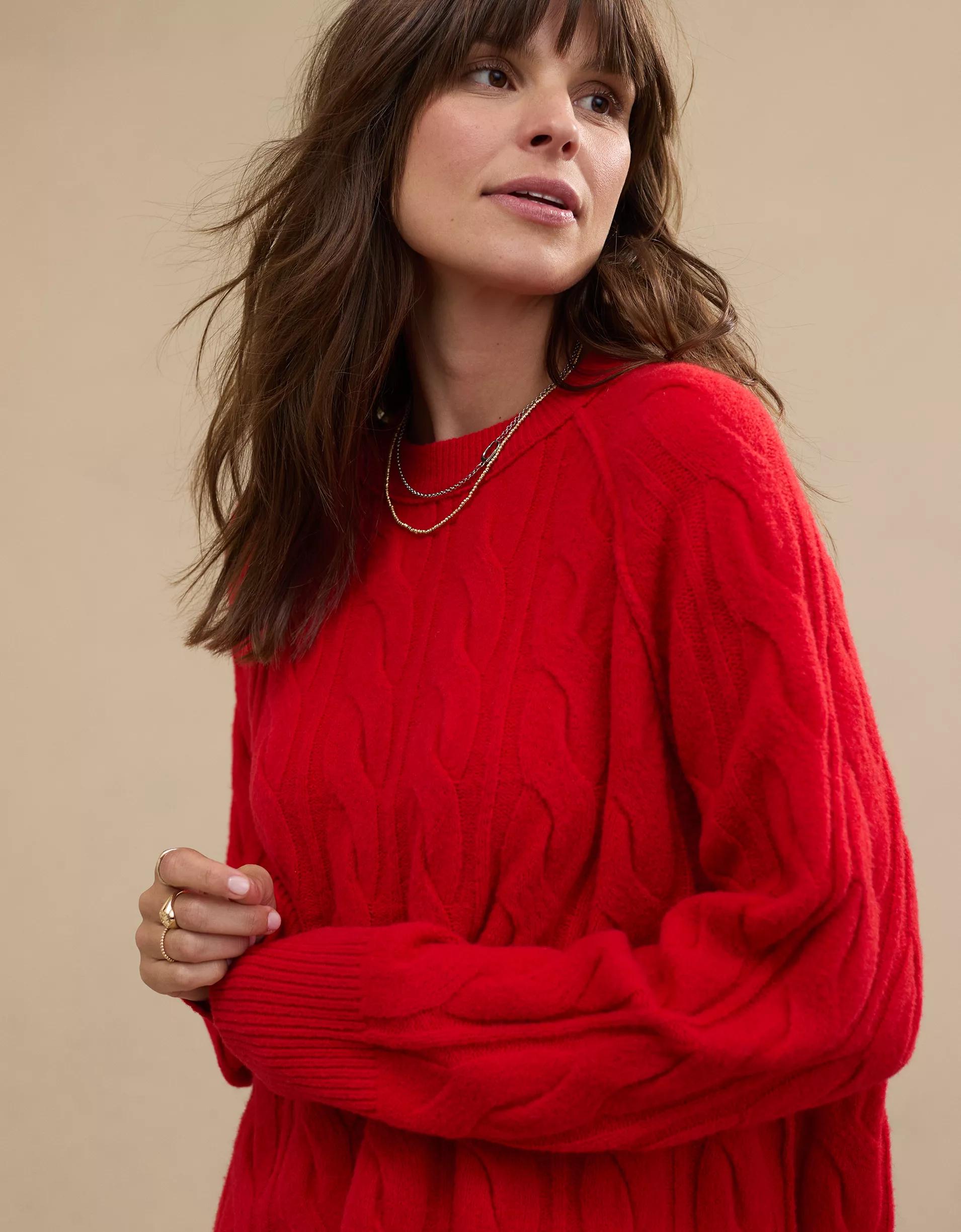 Aerie unREAL Cable Crew Sweater Product Image