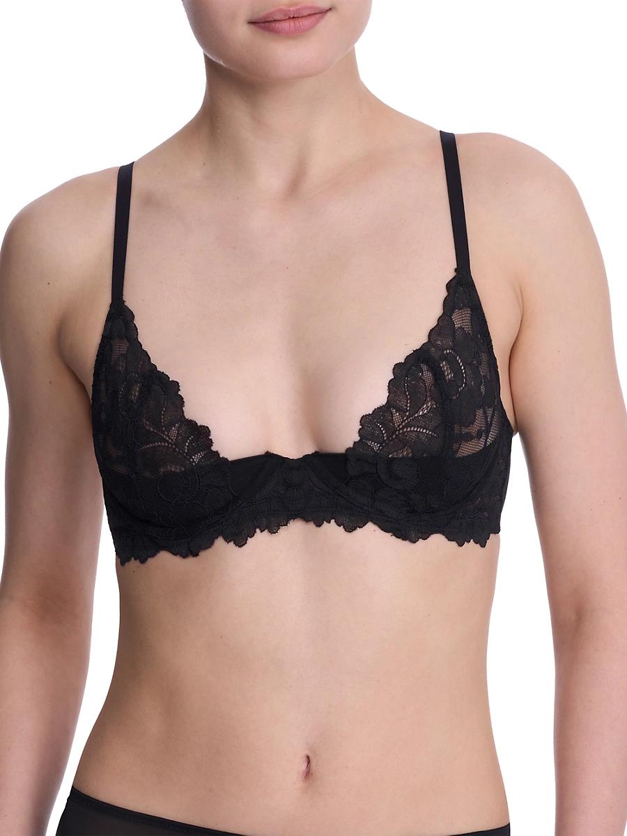 Womens Peony Lace Plunge Unlined Underwire Bra Product Image