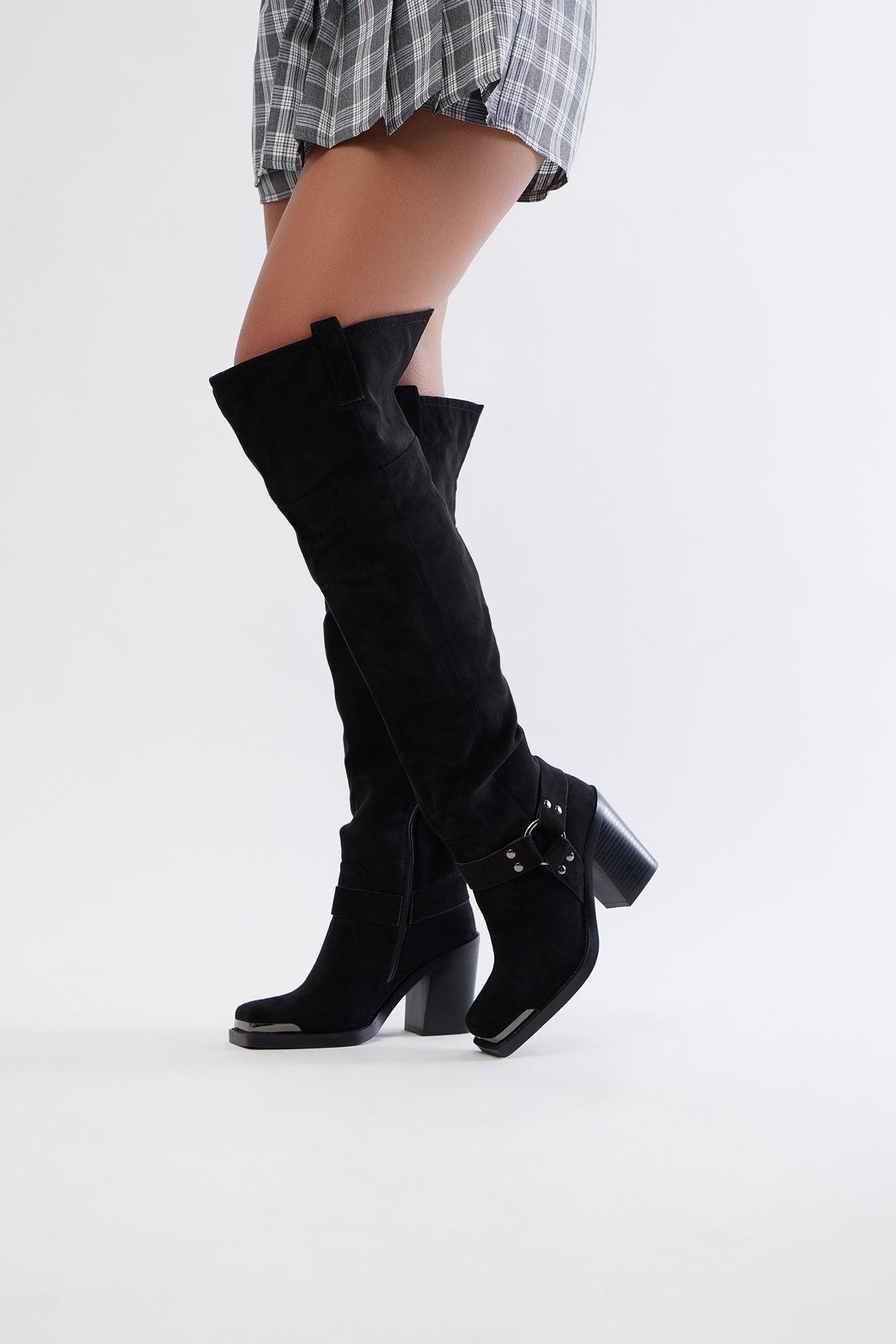 West Virginia Thigh High Boots - Black Product Image
