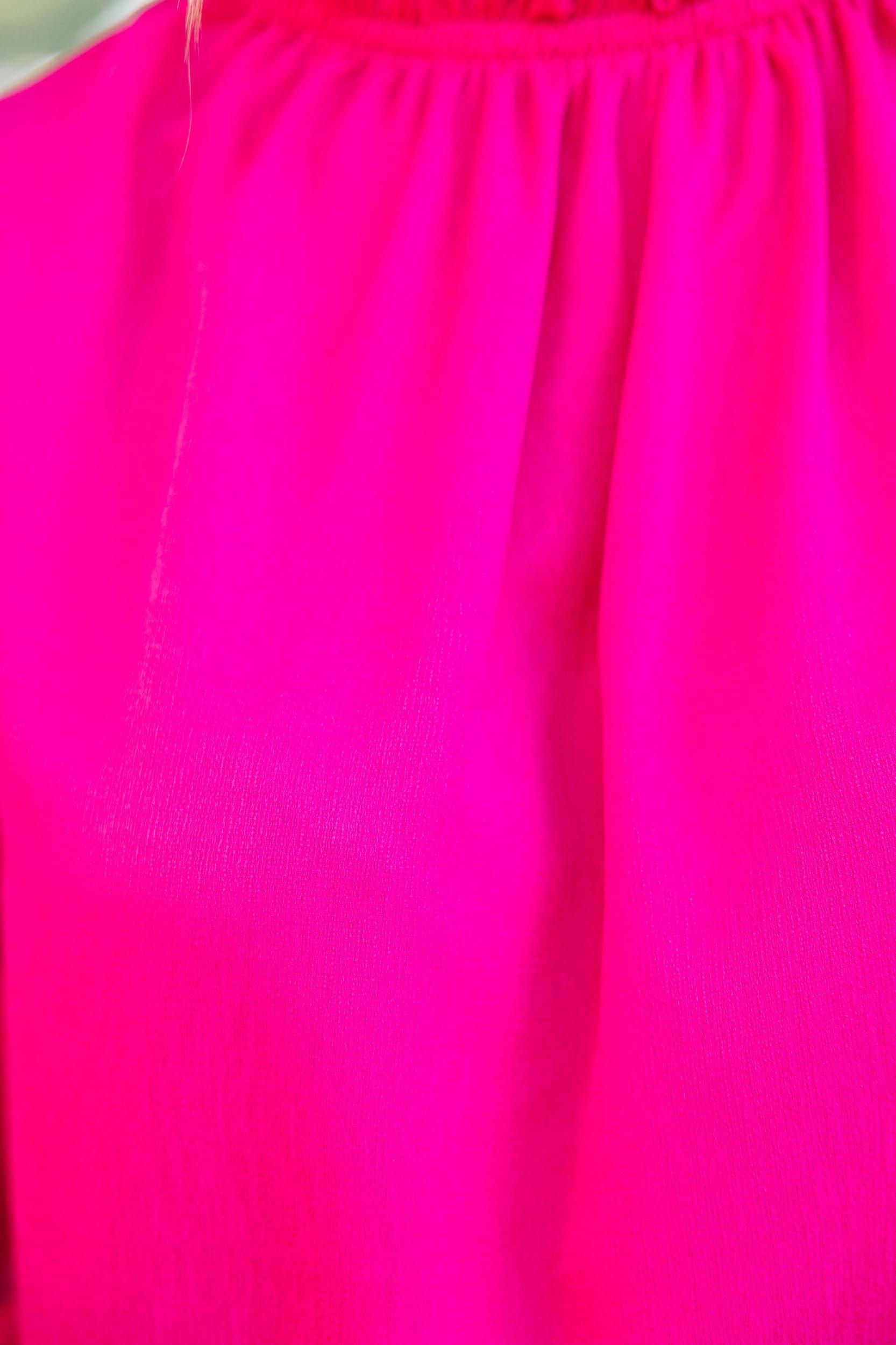 Tried And True Fuchsia Pink Ruffled Blouse Female Product Image