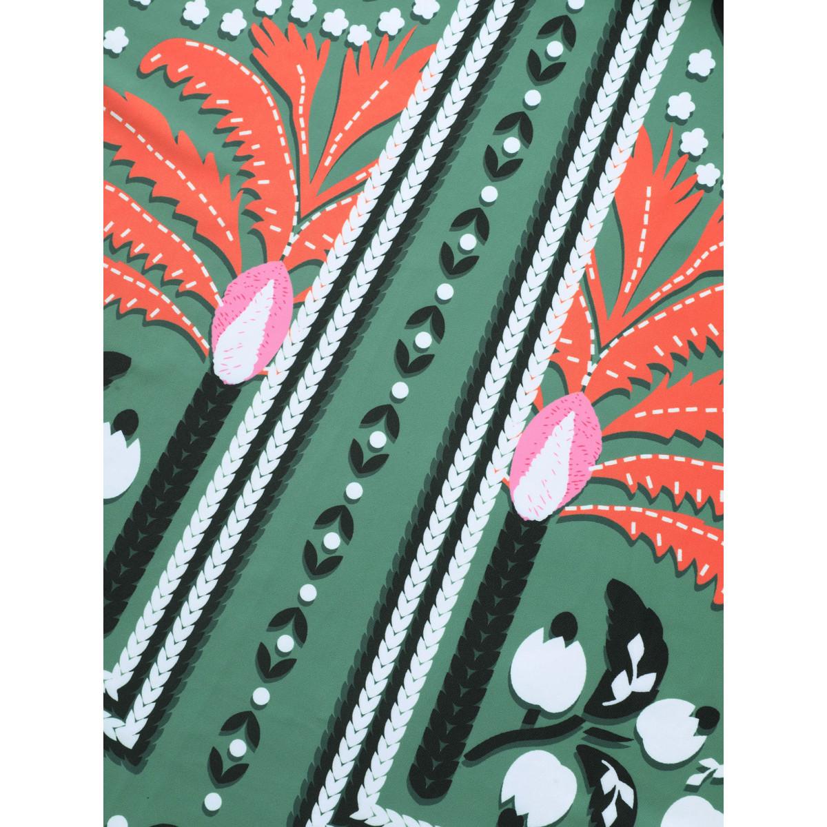 Plus Size Bandana Print Heart Neckline Gathered Swim Dress Women's Swimwear Palemauve Beach Bodycon Heart neckline High stretch Curve Swim Dresses BloomChic 22-24/3X Product Image