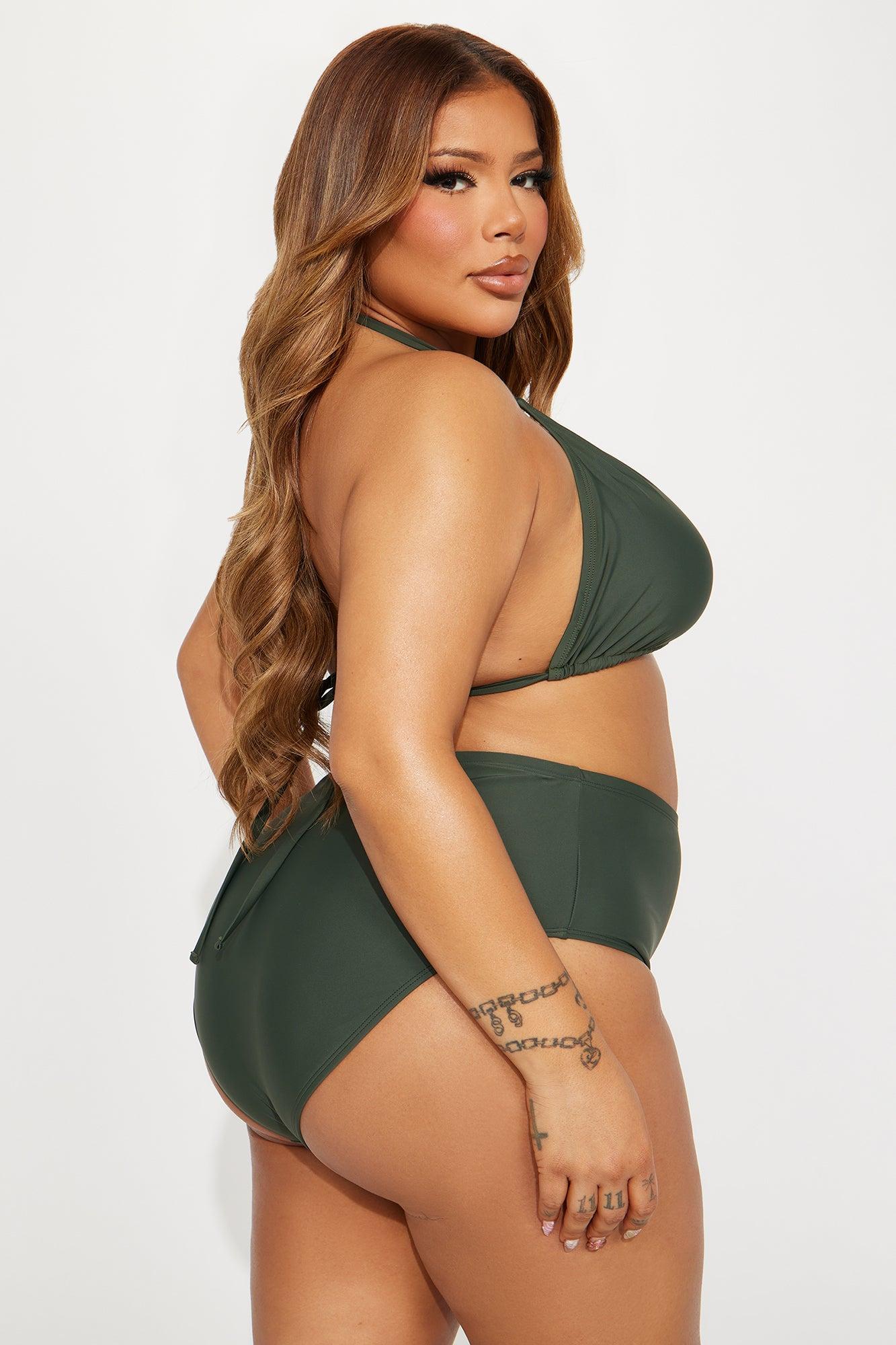 Maui Mix And Match Triangle Bikini Top - Olive Product Image