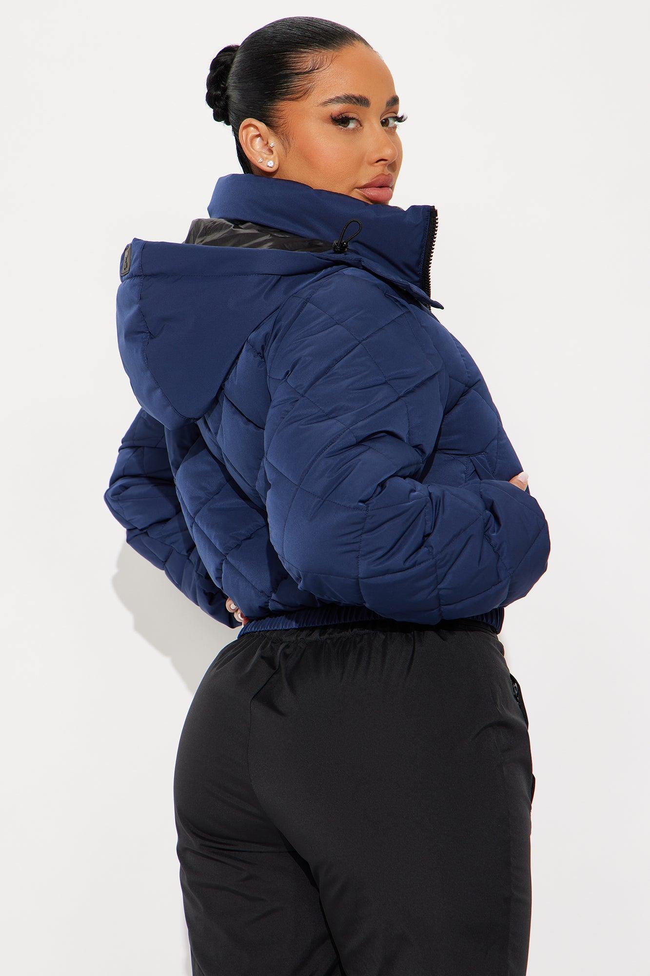 Snow Days Quilted Puffer Jacket - Navy Product Image