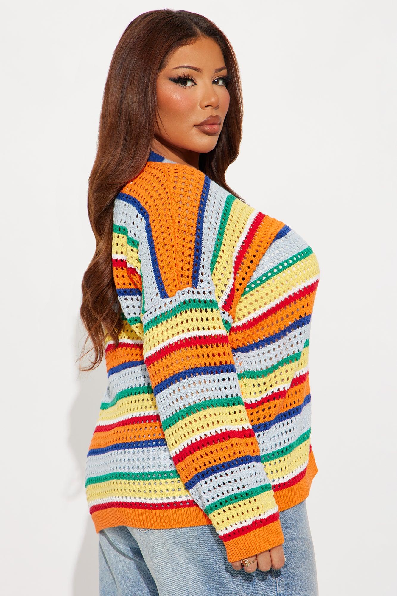 Standing Out Crochet Cardigan - Multi Color Product Image
