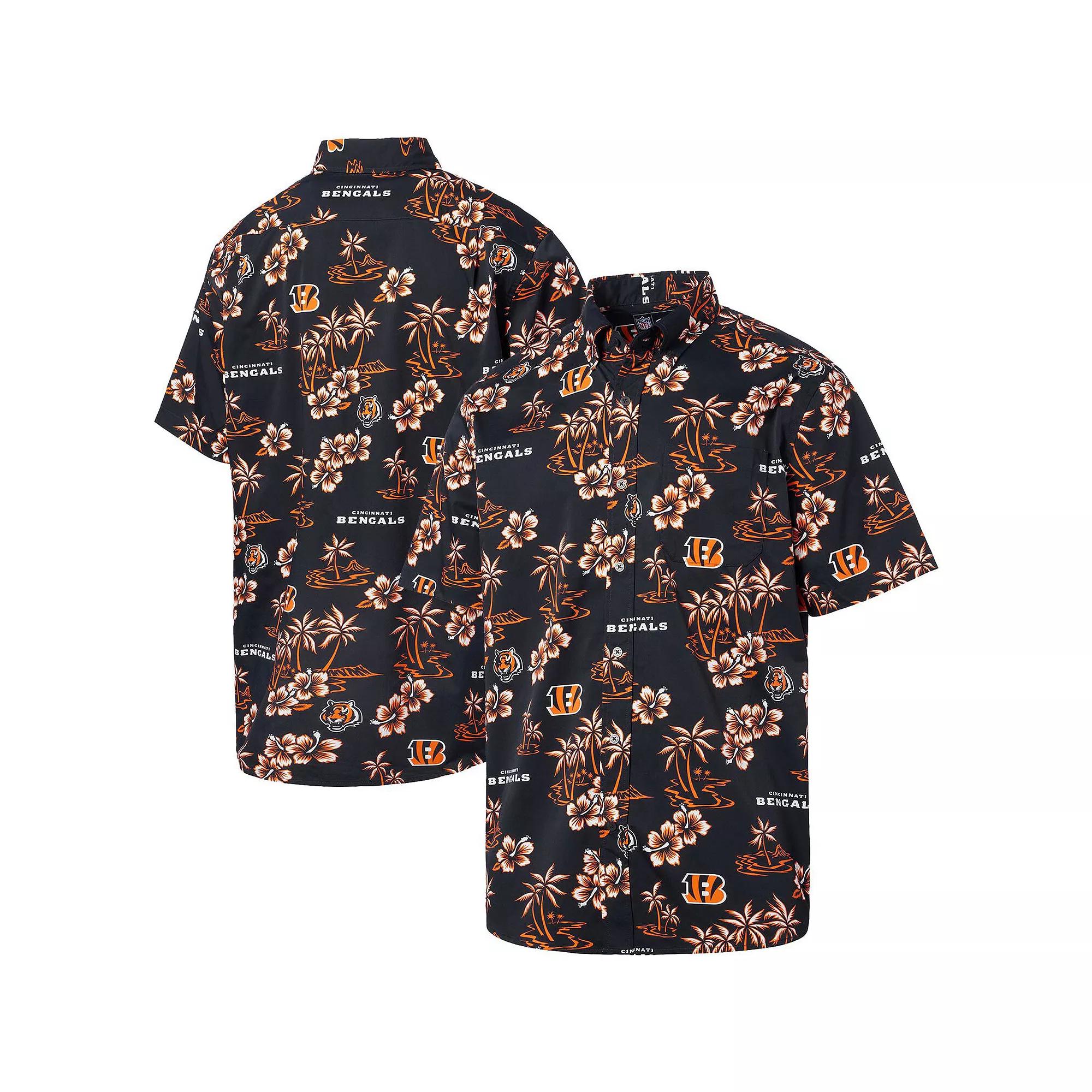 Men's Reyn Spooner Black Cincinnati Bengals Kekai Button-Up Shirt,  Product Image