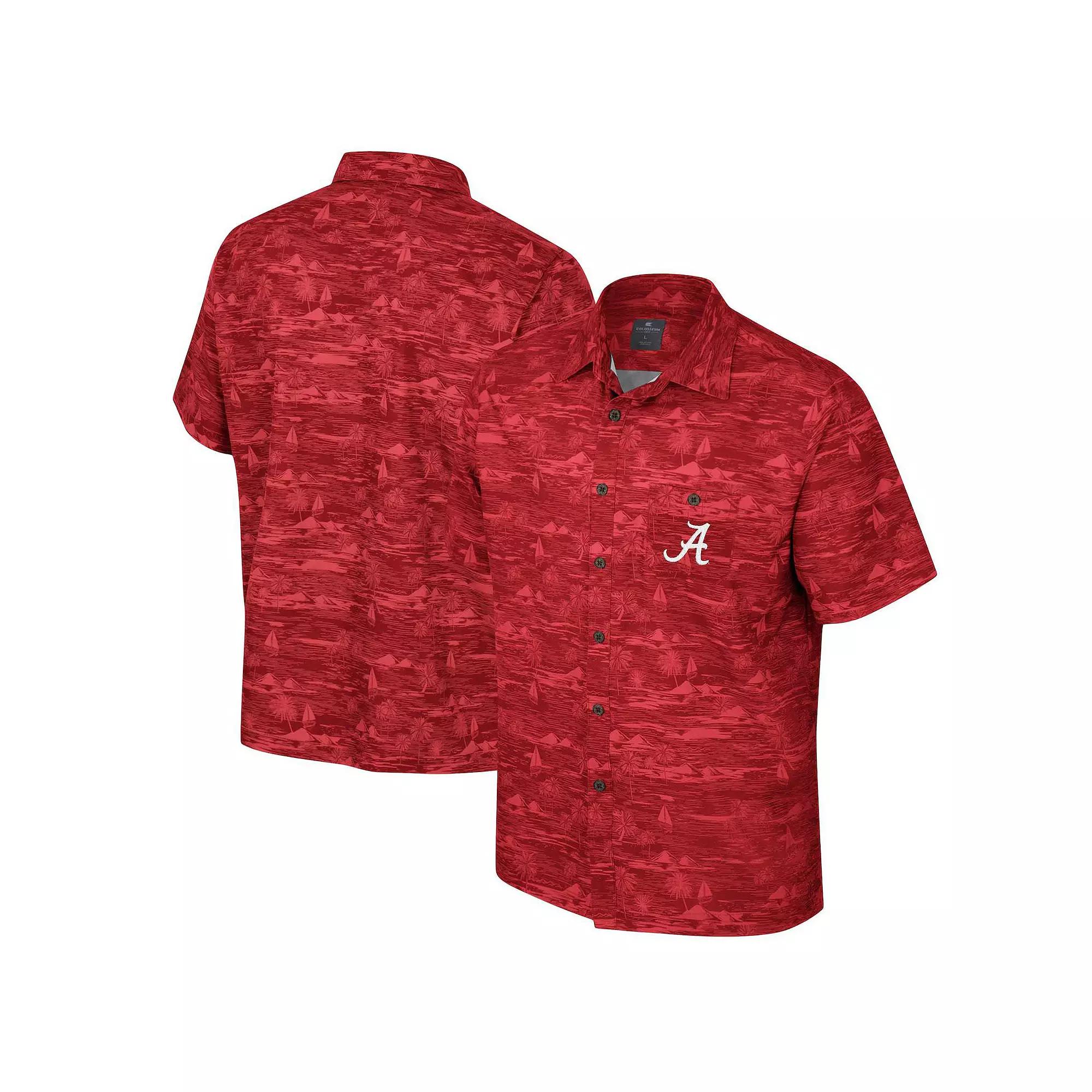 Men's Colosseum Red Louisville Cardinals Ozark Button-Up Shirt,  Product Image