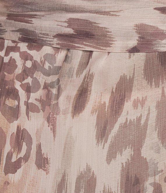 Guess Sibilla Jaguar-Printed Long Sleeve Belted Chiffon Dress Product Image