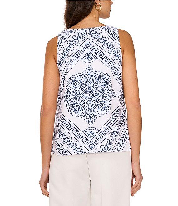 Vince Camuto Woven Printed V-Neck Sleeveless Tank Product Image