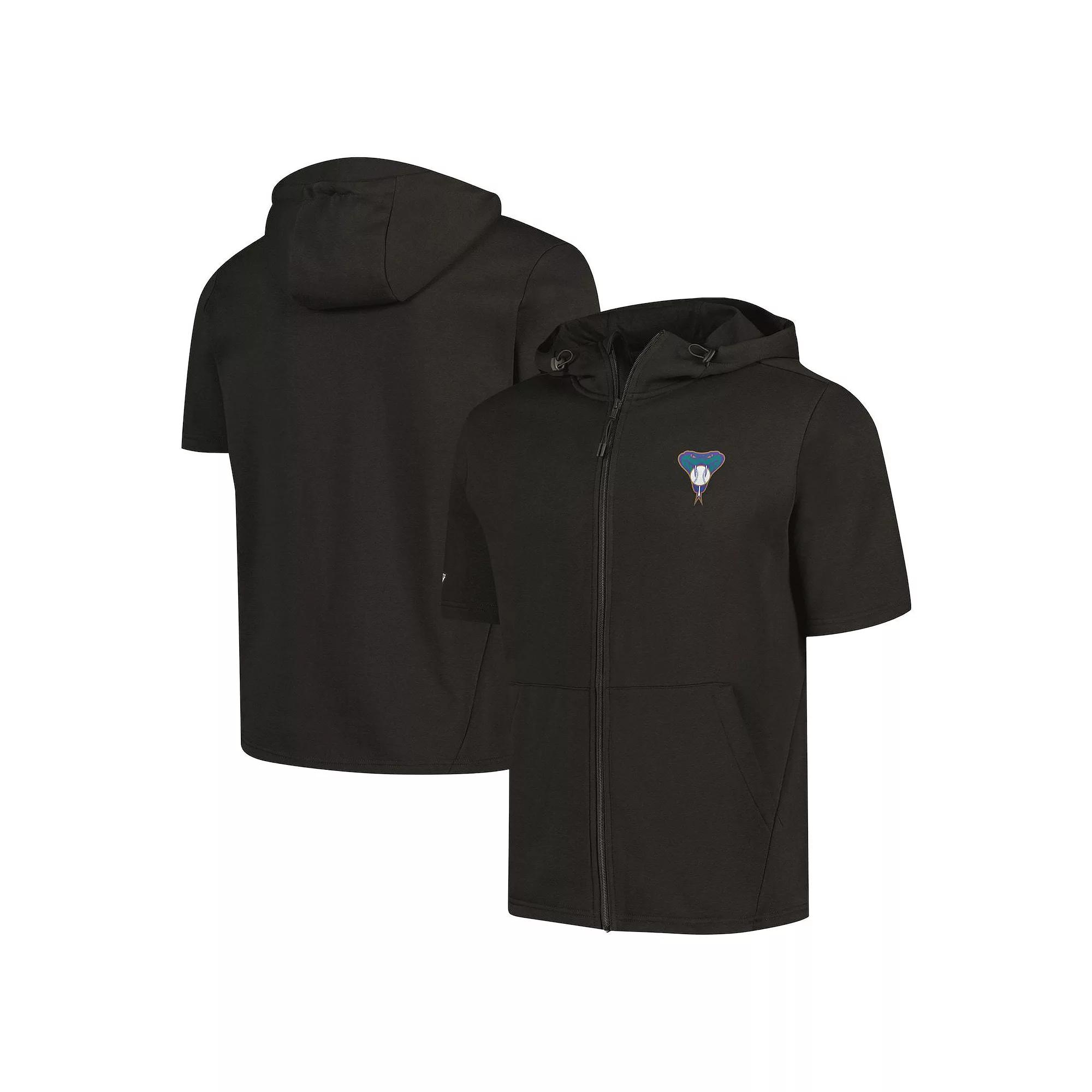 Men's Levelwear Black Arizona Diamondbacks Recruit Short Sleeve Full-Zip Hoodie,  Product Image