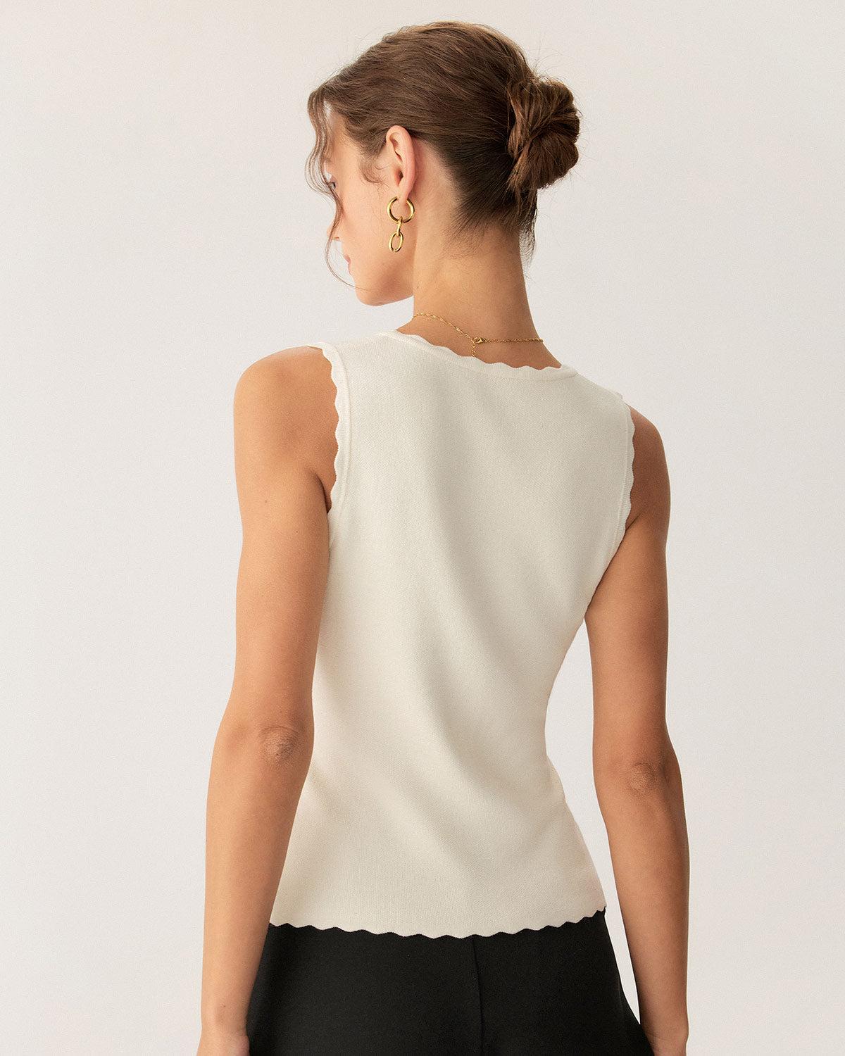 Apricot V Neck Ribbed Tank Product Image