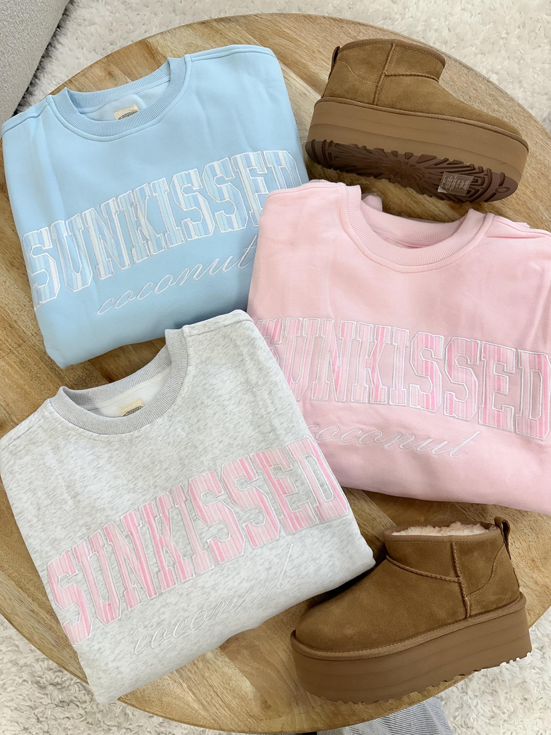 Pearl Grey Sunkissed In Vogue Striped Sweatshirt Product Image