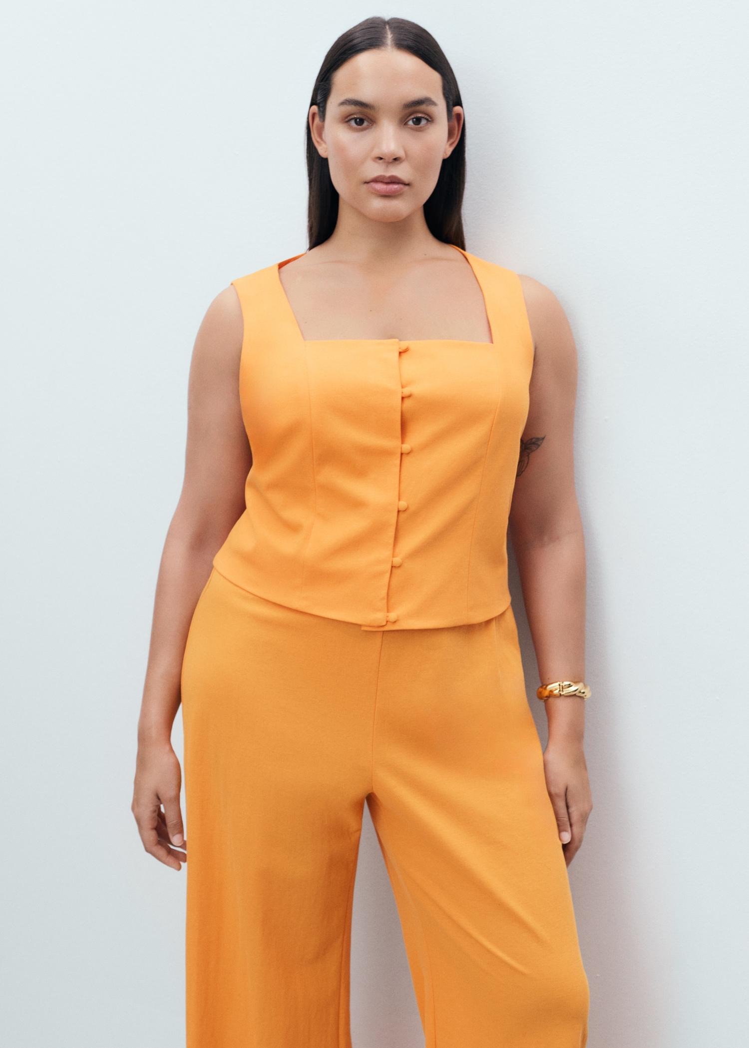 Flowy straight-fit pants - Women | MANGO USA Product Image