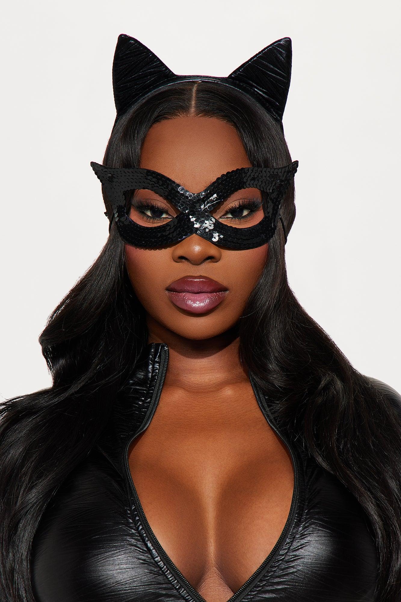 Night Stalker Cat 4 Piece Costume Set - Black Female Product Image