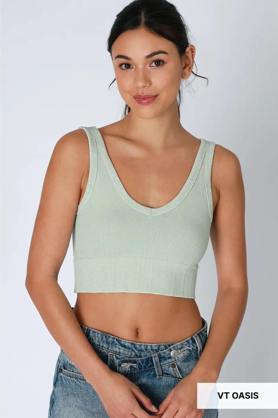 Reversible Herringbone Crop top Product Image